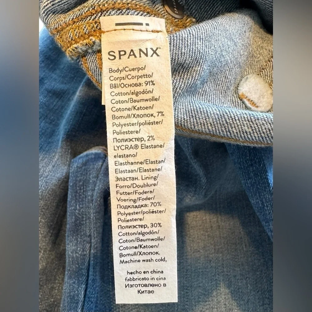 SPANX Straight Leg Jean Vintage Indigo Women’s Size Medium Tall - Picture 10 of 11